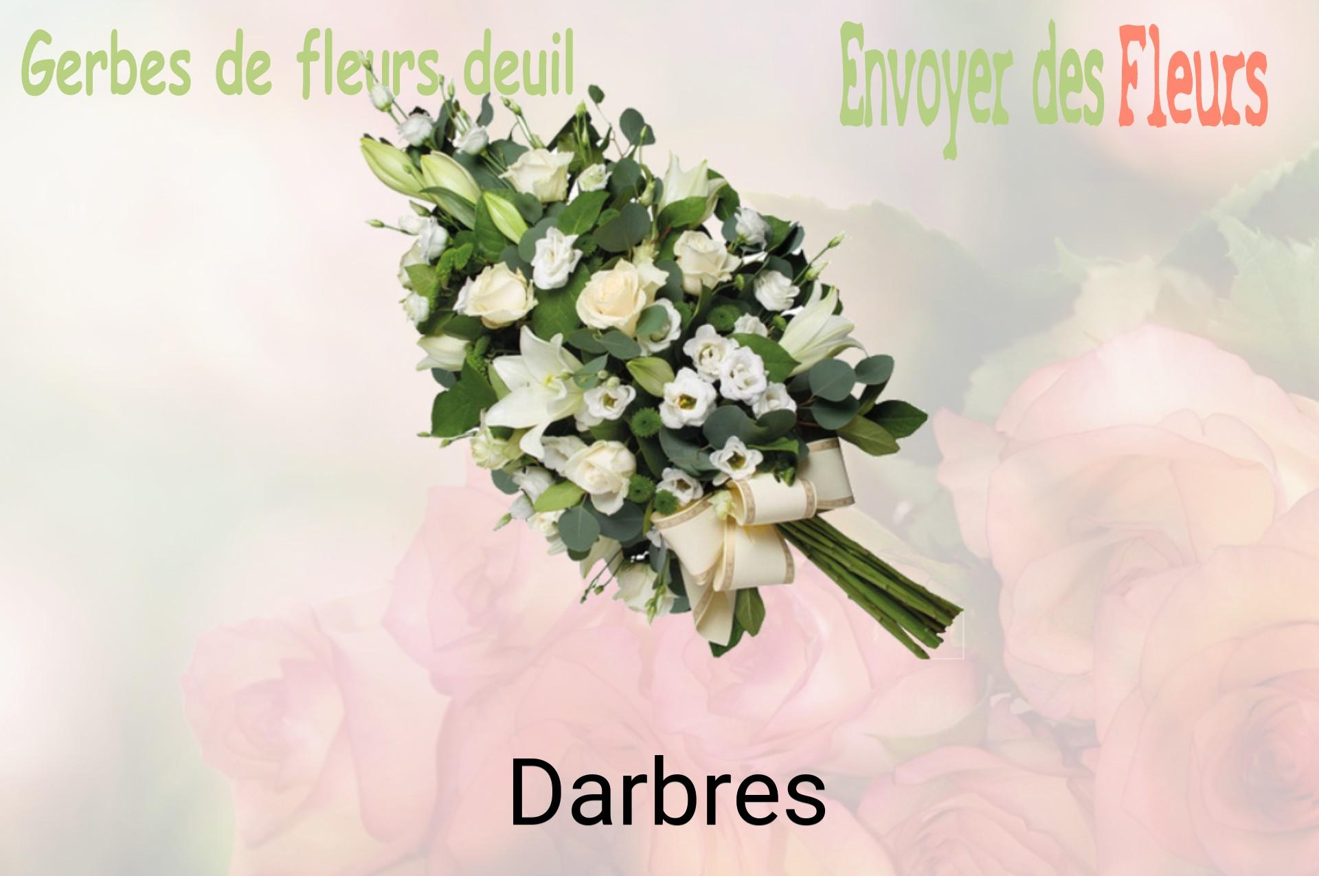 Gerbe de fleurs de deuil livrée à Darbres